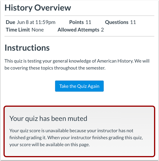 不可用的测验结果 (Unavailable Quiz Results)